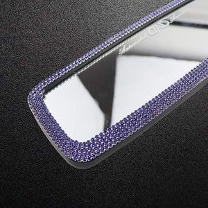 Bling Car Rear View Mirrow for interior car Blue Rhinestones New